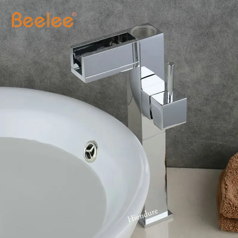 Beelee BL0616AF светодиодный смеситель для раковины, хромированный латунный кран для ванной комнаты