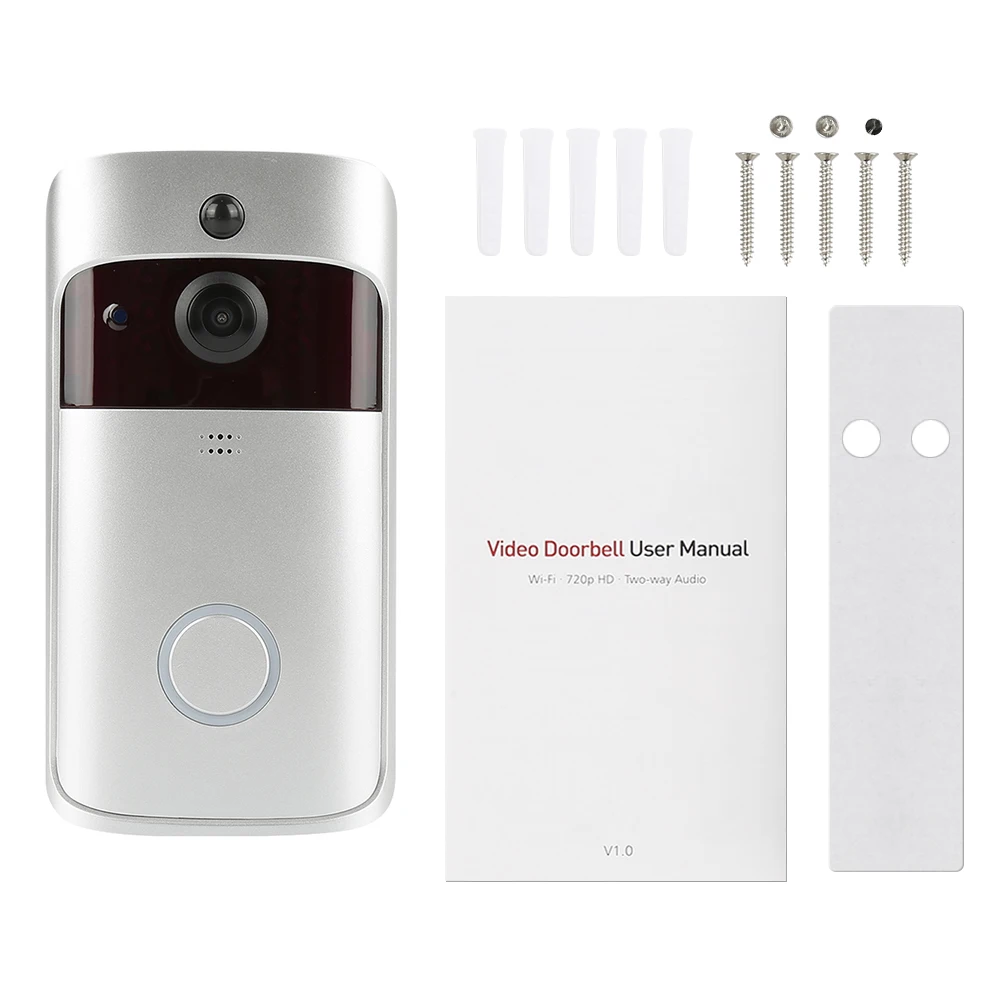 Умная Wi-Fi видеокамера на дверной Звонок IP дверной звонок беспроводной домашний визуальный домофон ночное видение приложение управление камера безопасности - Цвет: Белый