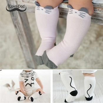Winter Cotton Animals baby socks Printed Knee High Baby Sock Boy Girl Children Socks Anti Slip Cartoon Cat Leg Warmers