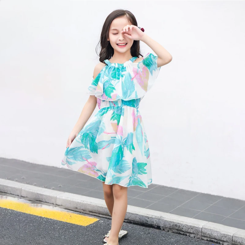

Summer Kid Girl Beach Dresses For Girls Girl Party Dress Children Girl Strapless Princess Vestido Dress 4-12Y