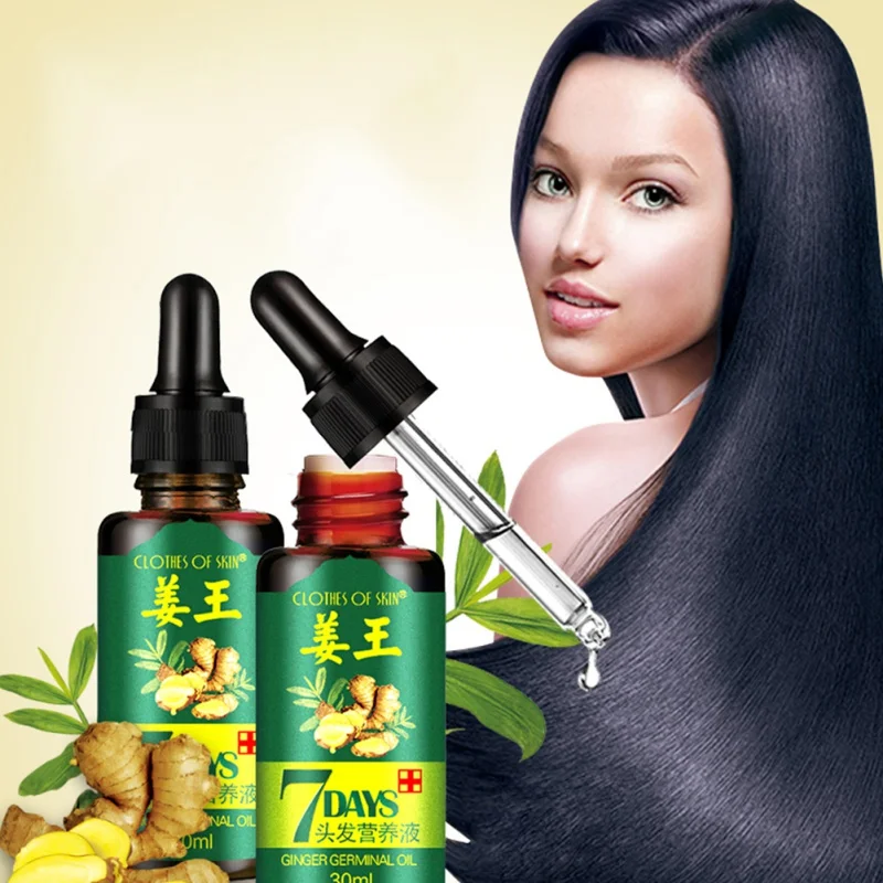 

2/3/4pcs 7 Days Ginger Hair Growth Oil Essence Hairdressing Hairs Mask Serum Dry and Damaged Hairs 30 ml Deeply Nutrition Care