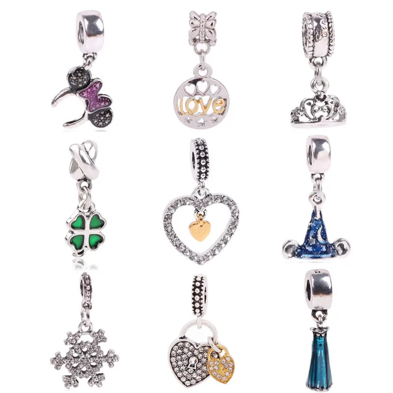 

NEW Free Shipping Jewelry 925 Silver Bead Charm Flower Silver Bead with Crystal Fit green Pandora Bracelet