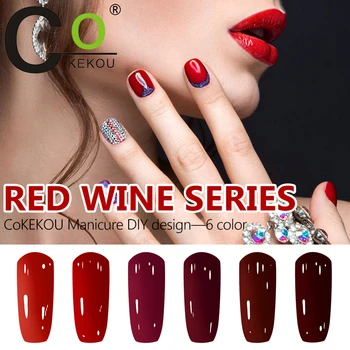 

KoKEKOU 12ml Manicure Red wine series nail gel phototherapy chocolate nail polish durable gel nail polish send false nail