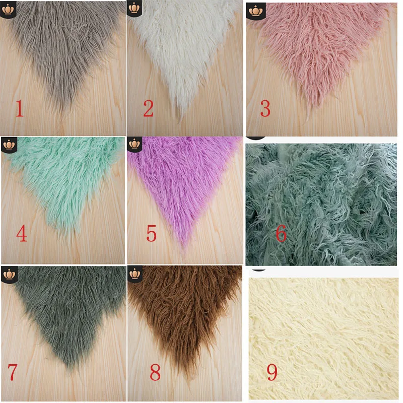Newborn Photography Props BlanketsSoft Long Fur Plush Baby Blanket Basket Flokati StufferFaux Fur Fotografia Backdrop