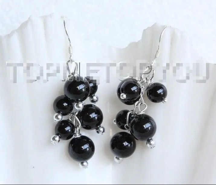

Wholesale price 16new ^^^^AAA Dangle baroque round agate earrings 925 silver hook E3886