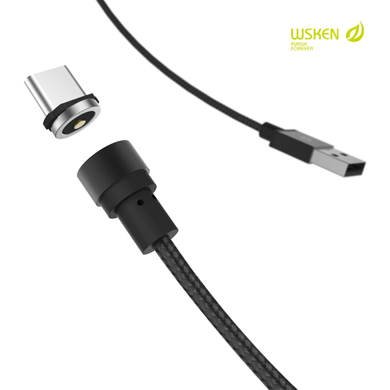 Круглый Магнитный зарядный кабель WSKEN с разъемом USB Type C для iPhone 6 7Plus Samsung Xiaomi порт