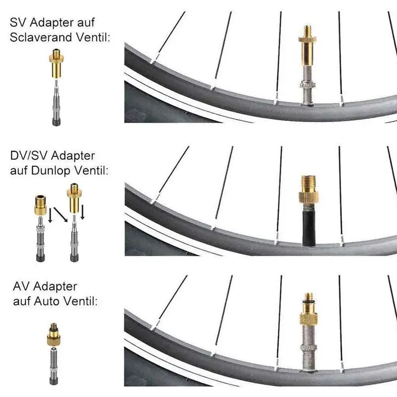 10/15pcs Bike Valve Adapter Set Basketball Pneumatic Needle Converter Bicycle Tire Inflatable Accessories For SV AV DV