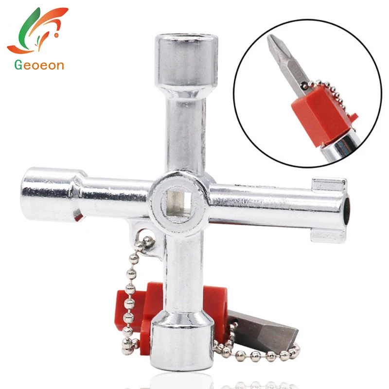 Geoeon 5 в 1 многофункциональный ключ инструмент мини открытый крест ремонт гаечный ключ инструмент Лифт клапан водомера специальные инструменты A53