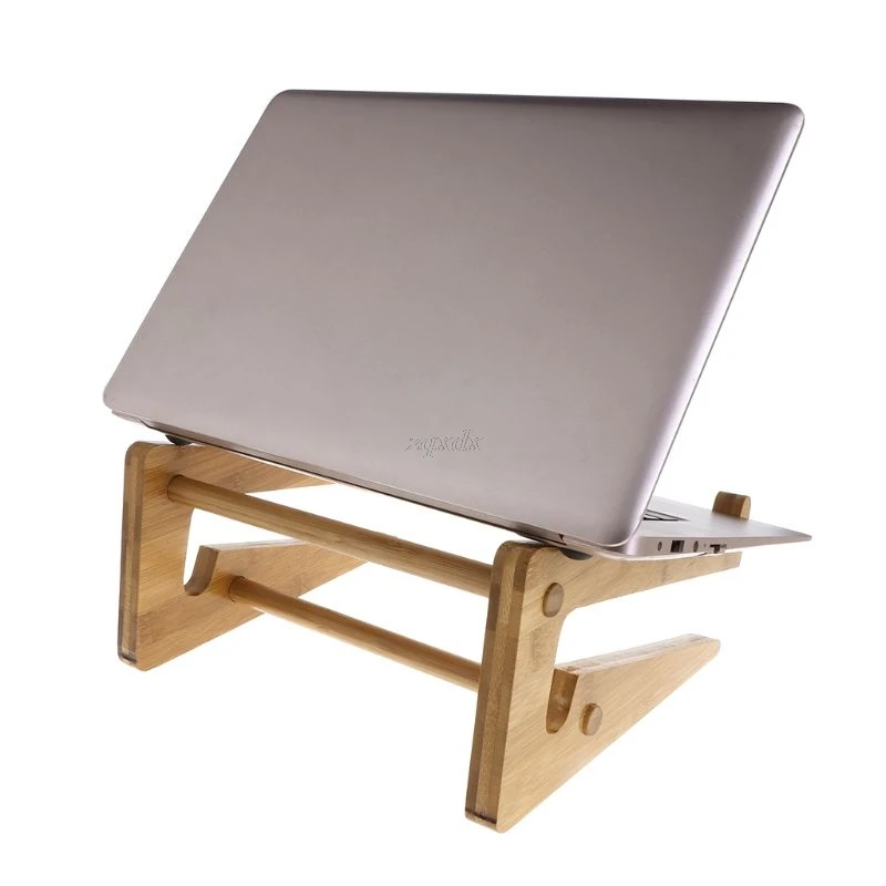 

Laptop Holder Keyboard Detachable Desk Stand Wooden Mount Foldable Portable for Apple Macbook Tablet PC Notebook 15-17 inch Mar