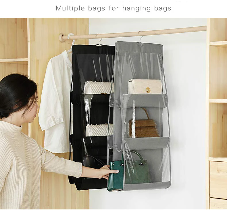 6 карманная подвесная сумка органайзер для хранения для шкафа шкаф складной висячий мешок для хранения обуви двухсторонний прозрачный