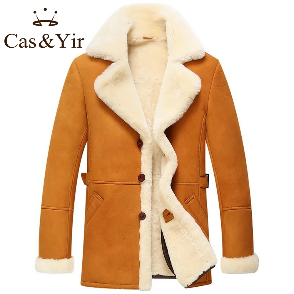 Sheep wool coat natural leather jacket from the fur and leather fur