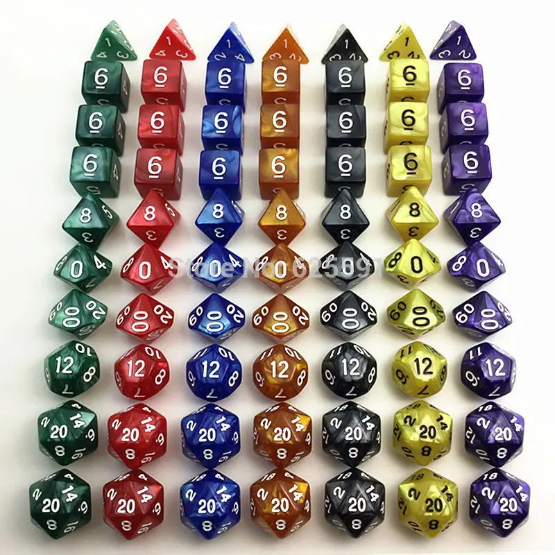 Новое поступление 10 шт./компл. акриловые многогранные TRPG игры для Подземелья и Драконы Мрамор эффект D4-D20 Multi по бокам кости Pop для игр