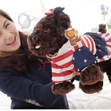 Чучело темно-коричневые Тедди собака плюшевые игрушки около 50 см Пудель Собака Мягкая кукла t7069