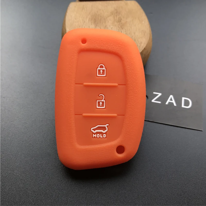 ZAD 3 кнопки силиконовый резиновый автомобильный чехол для ключей Набор держателей для hyundai tucson mister ix35 solaris i25 i30 accent умный чехол для ключей