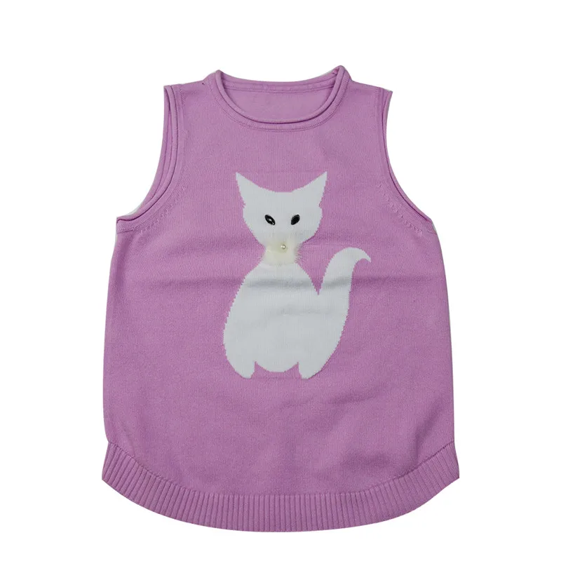 DapChild Brand Girls Clothes Children's Clothing Sleeveless Pullover Sweater Knitted Waistcoat Girls Spring Autumn Casual Vest