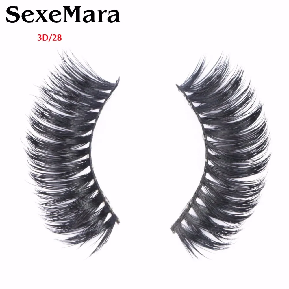 SexeMara 2 pair/set False Eyelashes Black Cross Fake Eyelash Natural Long Make up Eye lash Extensions 3D/28 | Красота и здоровье