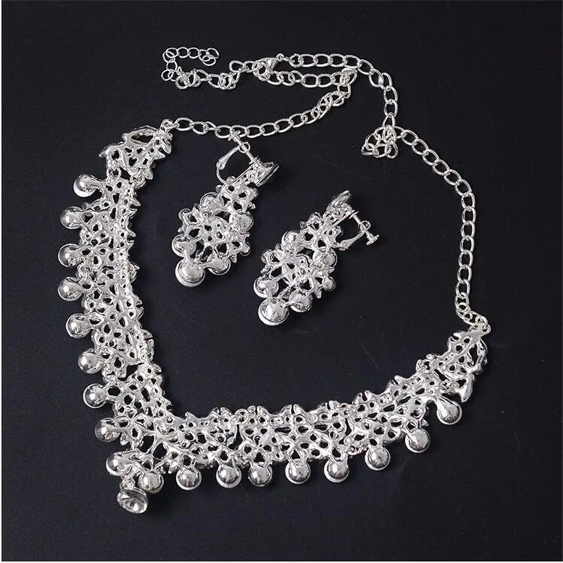 Женский Свадебный комплект из колье и серёг с жемчугом|earrings necklace|bridal jewelry setsjewelry