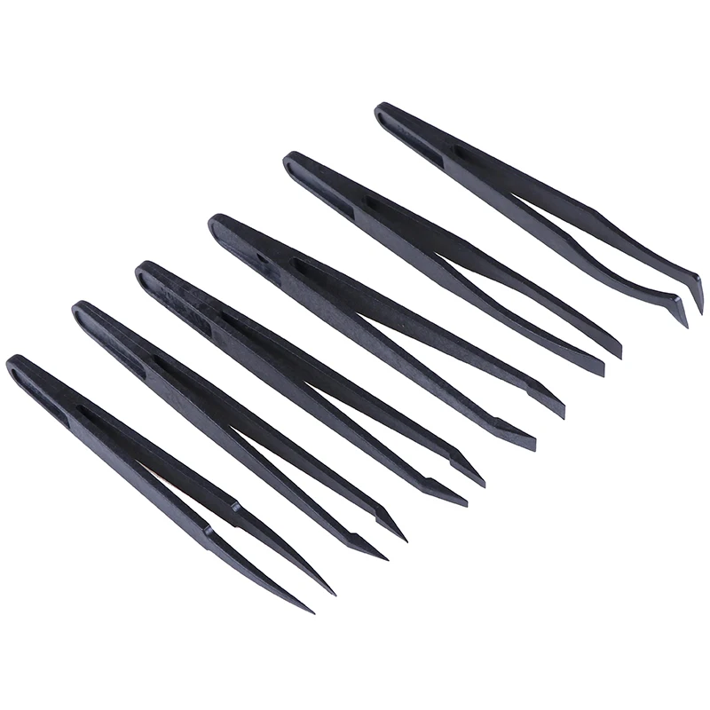 

6Pcs Stainless Steel Anti-static ESD Tweezers Maintenance Tools Industrial Precision Curved Straight Tweezers Repair Tools