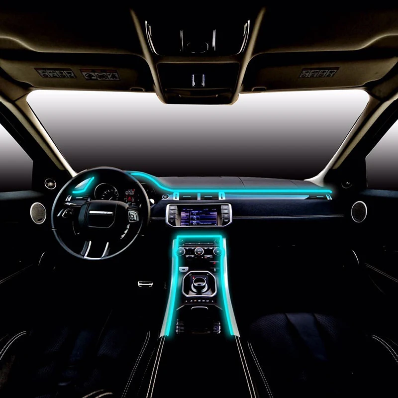 6 м звуковой активный RGB светодиодный светильник для салона автомобиля, Многоцветный EL неоновый светильник с полосками, Bluetooth, приложение для телефона, управляемый атмосферный светильник 12 В