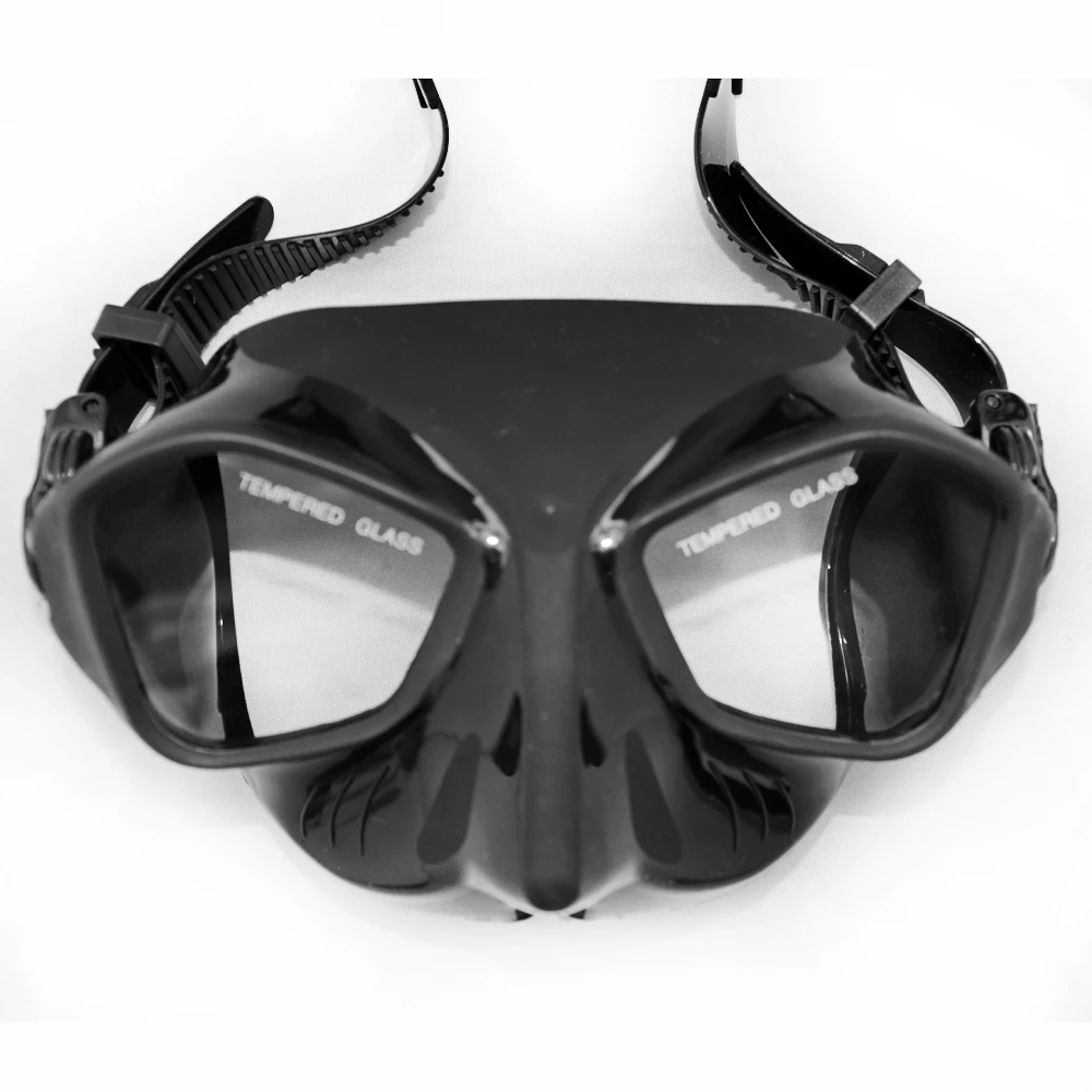 Extreme low volume spearfishing diving mask black silicone skirt strap tempered lens freediving mask adult spearfishing gears