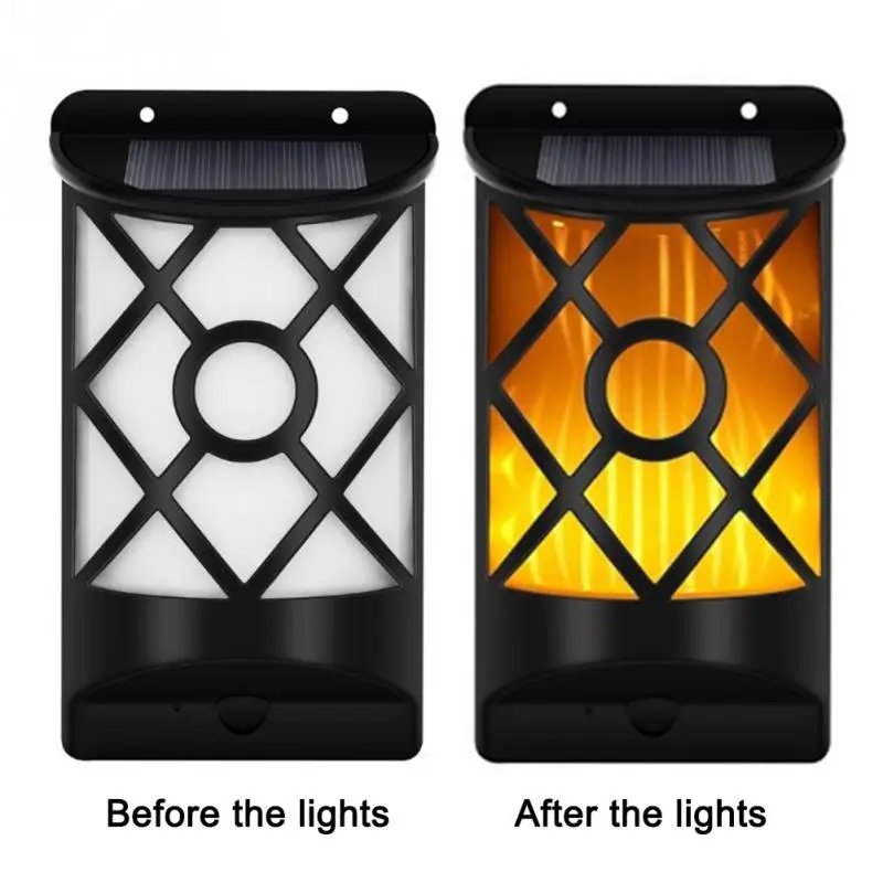 NEW Wall Mounted Solar Waterproof Flickering Flames Outdoor Lights Dark