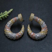 Lanyika, модные украшения, классические, Роскошные, в форме крючка, кубические циркониевые серьги-гвоздики, Micro Pave, свадебные, Обручальные, Popualr, серьги, подарок