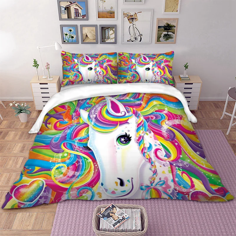 Aliexpress com Buy Wongs bedding  colorful Unicorn  cute 