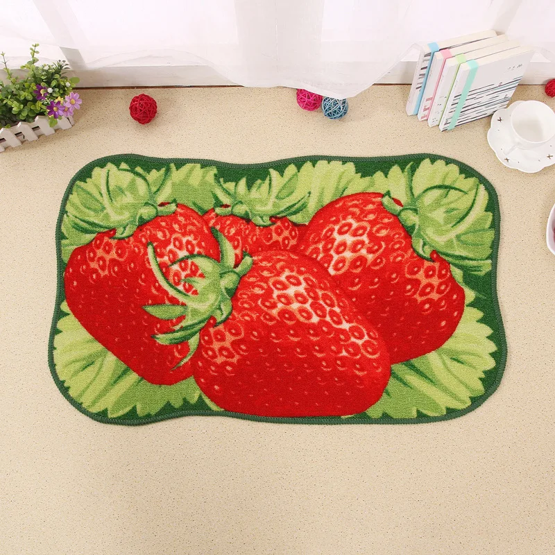 MDCT Cartoon 3D Fruit Area Rug Carpet Doormats Strawberry Melon Orange