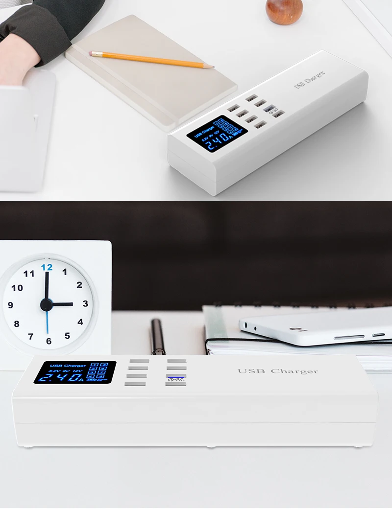 Quick Charge 3.0 USB Charger Station Led Display Fast USB Power Adapter (19)