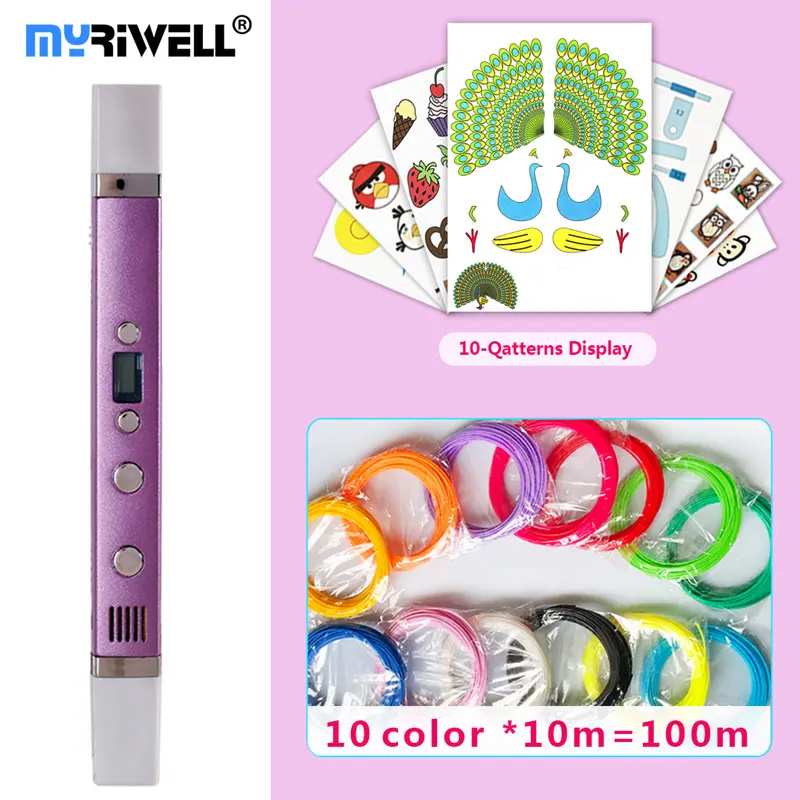 

myriwell 3d pen 3d pens,LED display,USB Charging,3 d pen3d model Smart3d printer pen-3d magic penChildren giftspen 3 d pens