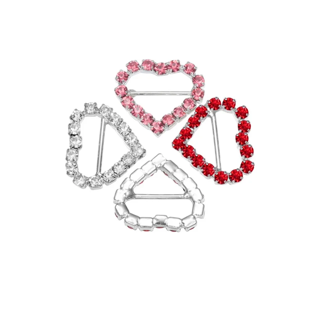

Free shipping 16mm heart crystal rhinestone buckle for wedding invitation card can choose colors(BCL-3015)