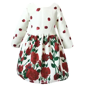 

AiLe Rabbit New Girl Rose Flower Dress Long Sleeve Princess Dress Party Gift Beautiful Fashion Apparel Children's Clothing k1