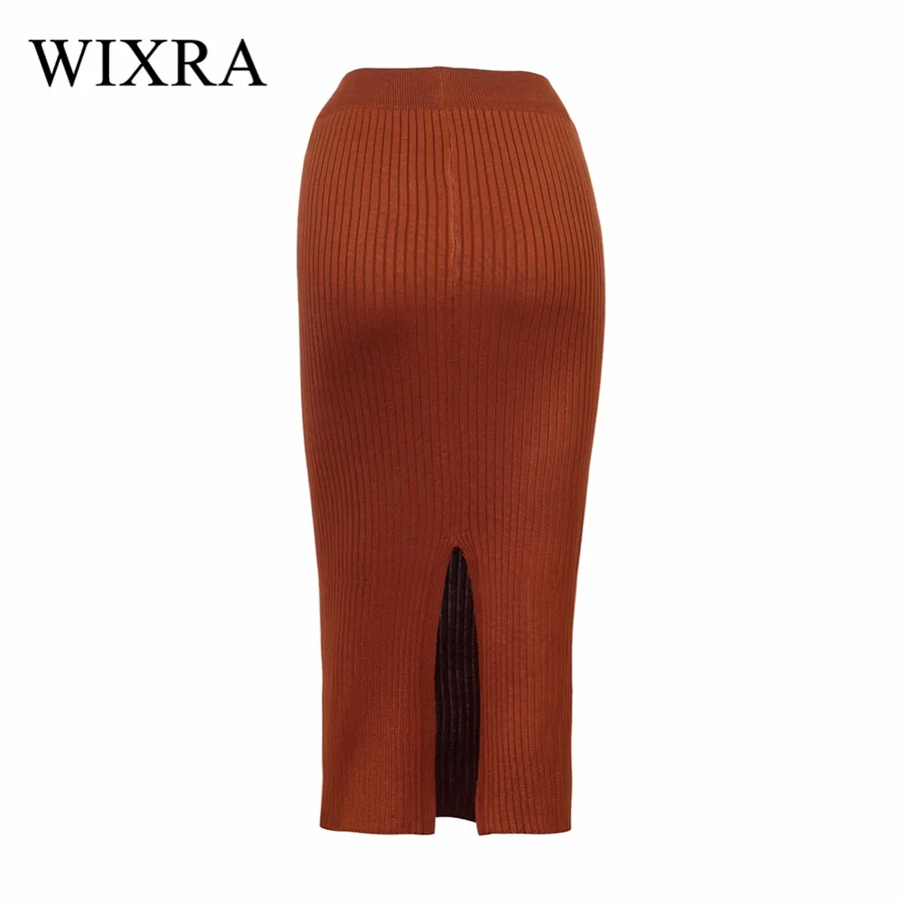 Женская Базовая юбка карандаш Wixra повседневная облегающая шерстяная вязаная