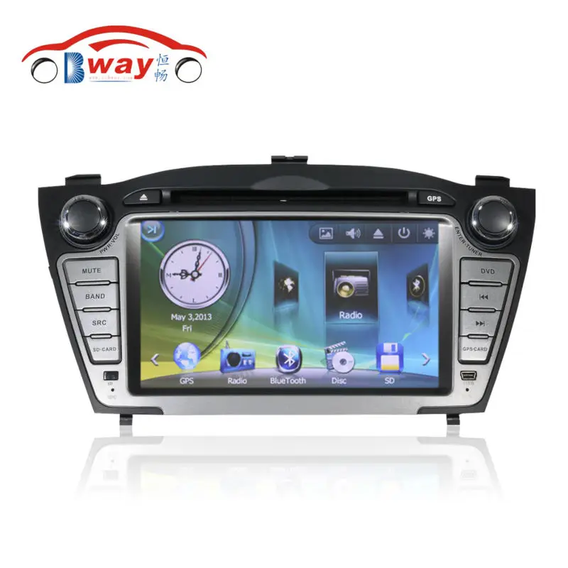  Free Shipping Car video For HYUNDAI IX35 Tucson car dvd player with GPS car Radio Bluetooth,Free 8GB map card ,Without CANBUS 