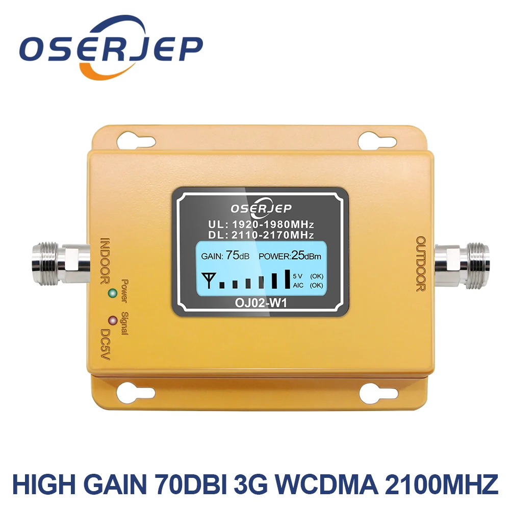 

70db 3g 2100 Repeater Cell Phone Signal Repeater Mobile 2100MHz Signal Booster Amplifier LCD LTE WCDMA UMTS Dropshipping
