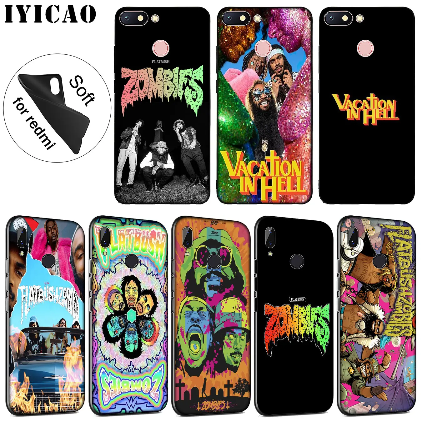 IYICAO Flatbush Zombies Мягкий силиконовый чехол для телефона Xiaomi Redmi K30 K20 8A 7A 6A 5A S2 GO Note 8 8T 7 5 6
