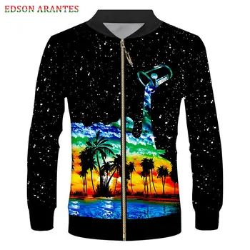 

Custom Jackets Men Plus Size S-6XL Front Zip Up Pullover Coat Unisex Luxury 3D Galaxy All Over Print Baseball Uniform Tracksuits