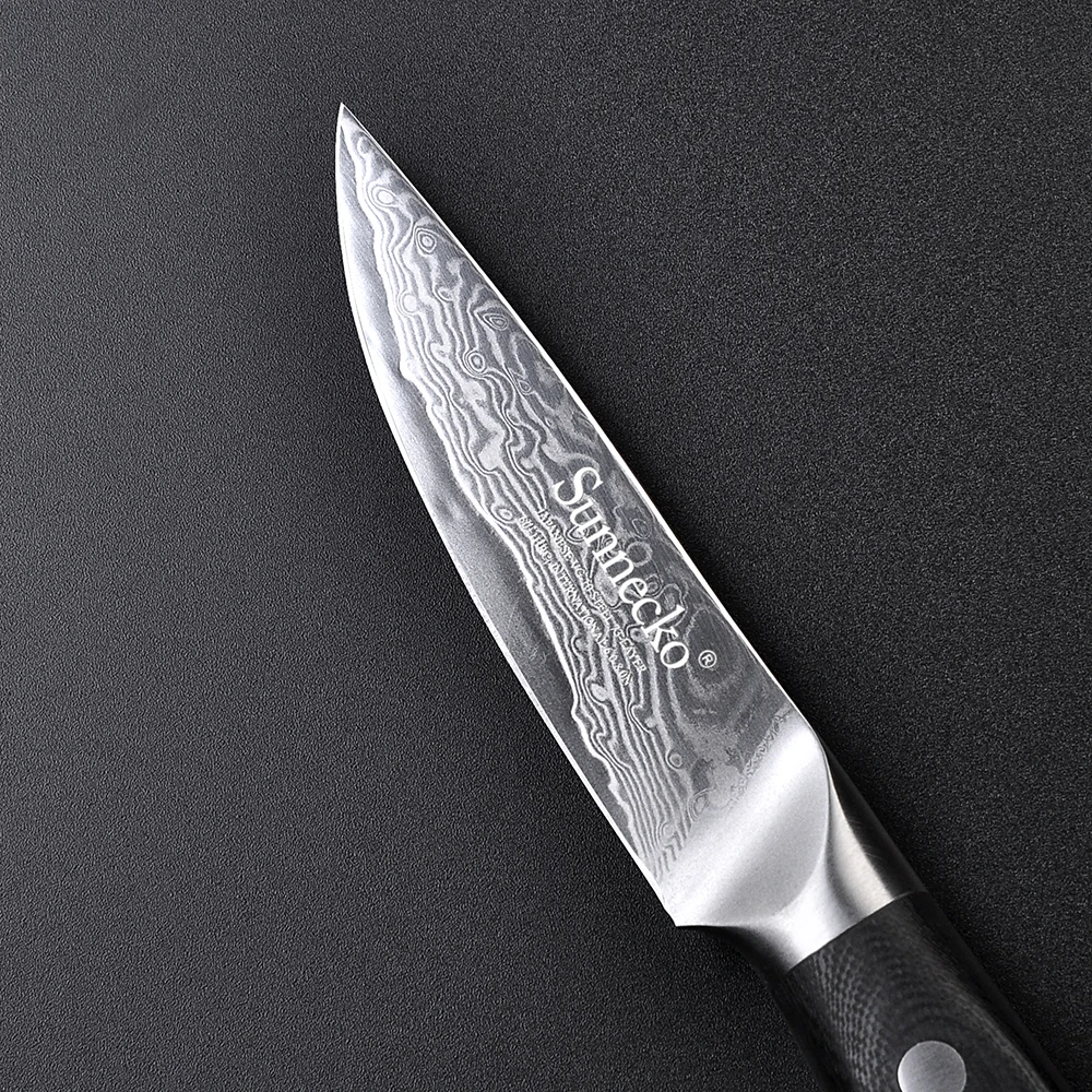 SUNNECKO 3," дюймов обстрагывая Шеф-повар Ножи Кухня ножей 73-слоев Дамаск VG10 стальная бритва острые режущие инструменты G10 Sandig ручка
