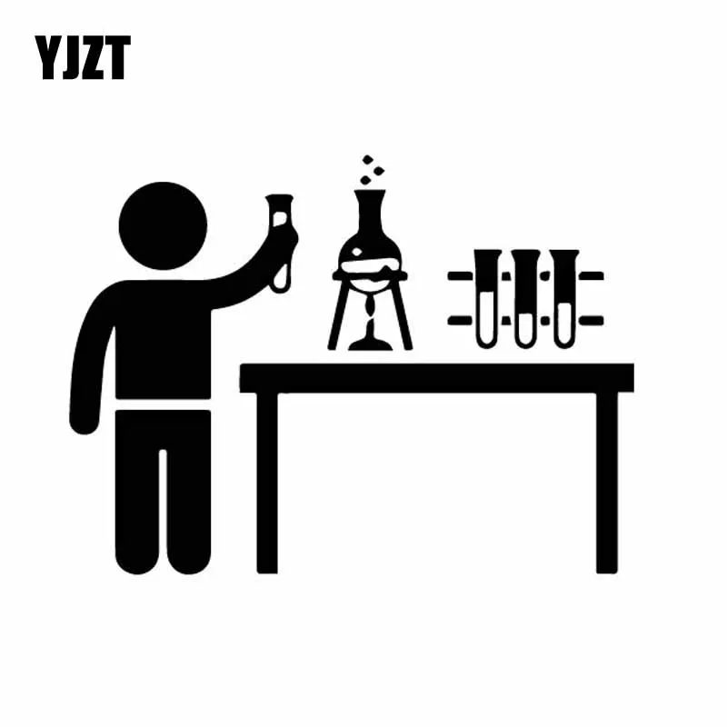 

YJZT 16.5CM*12.4CM Chemistry Experiment In Laboratory Vinly Decal Car Sticker Simplicity Cool Black/Silver C27-0330