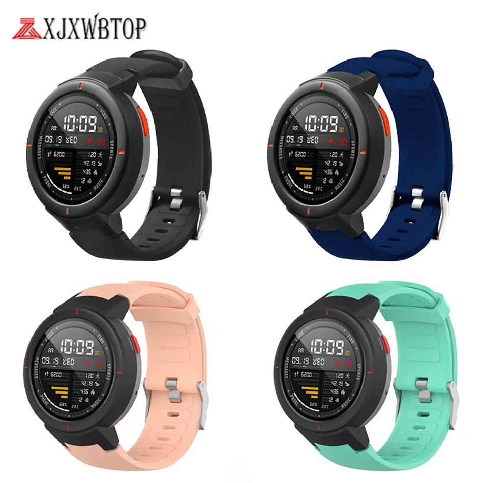 Мягкий силиконовый ремешок чистого цвета для Xiaomi Huami Amazfit Verge 3 быстросъемный