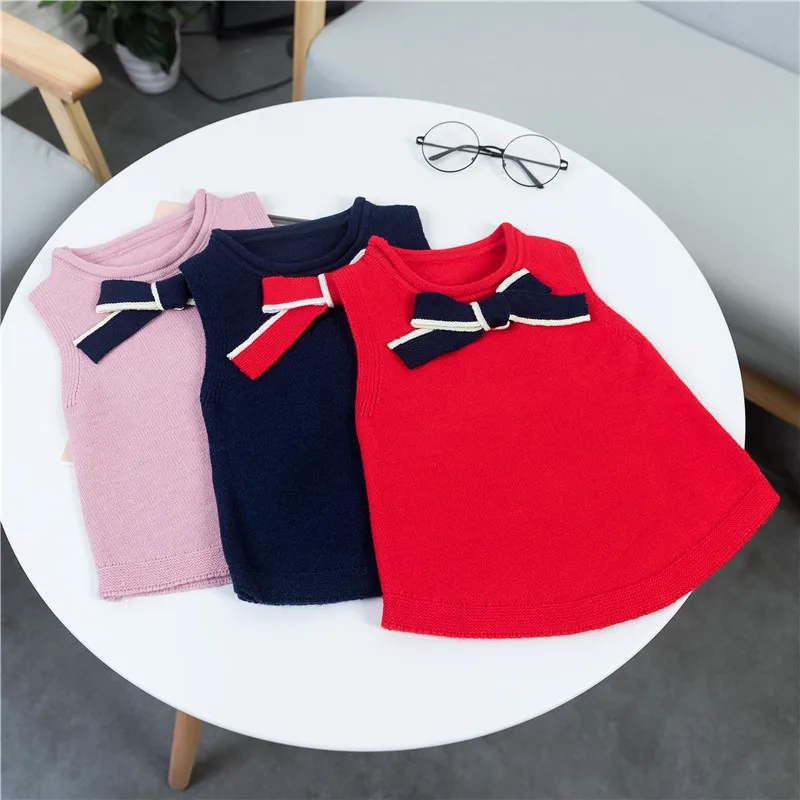

JIOROMY Children's wear children's waistcoat undertakes to han edition new winter girl child bow vest children's sweaters M13