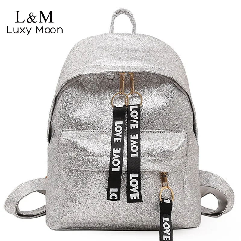 

Teenage Girls Silver Backpack Fashion Glitter Gold School Bag For Female Sequins Backpacks Women Bling Rucksack mochila XA398H
