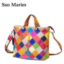Сумки San maries из натуральной кожи большая сумка для женщин сумки на плечо для девочек роскошные сумки женские сумки дизайнерские брендовые известные