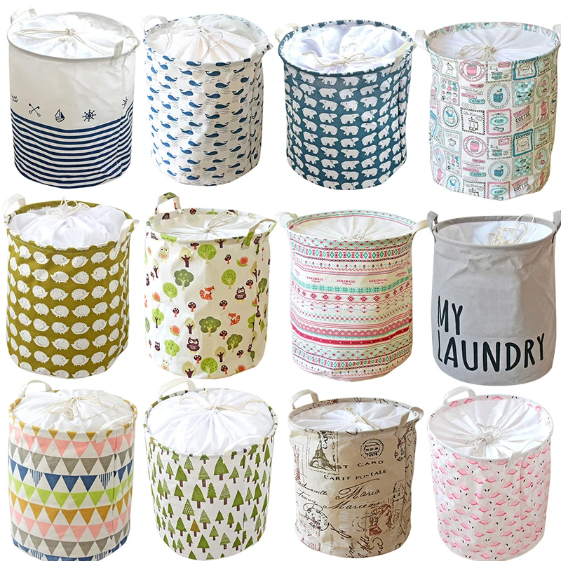 

Drawstring Laundry Storage Basket Large Capacity Kids Toy Hamper Wash Basket Laundry Organizer Dirty Clothes Storage Bucket