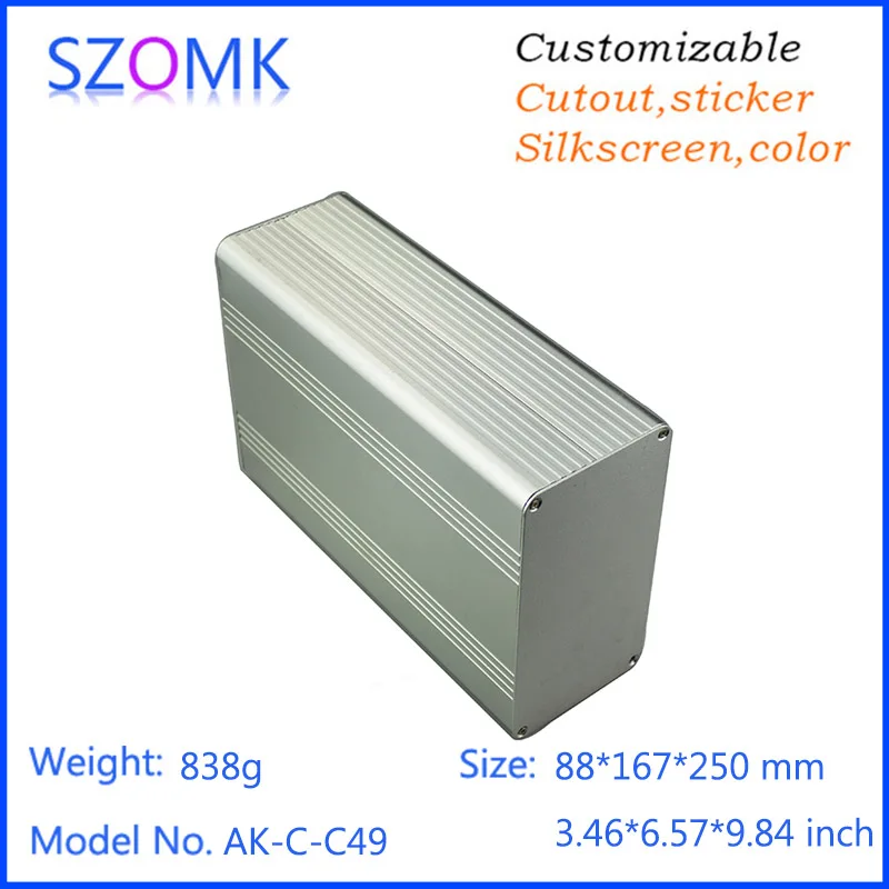 

4 pcs, 88*167*250mm silvery aluminum box enclosure electronic outlet box power supply equipment aluminum case diy device box