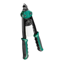 Заклепочник KRAFTOOL 31161(Диаметр заклепки 2,4-4,8 мм, крепление насадок на корпусе, контейнер для сбора отработанных сердечников, удлиненные ручки