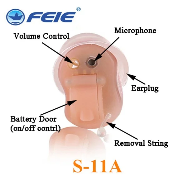 

Medico equipment Amplifiers Full Digital Processing Chip Deaf Ear Hearing Aids With Zinc Air Battery S-11A free Shipping