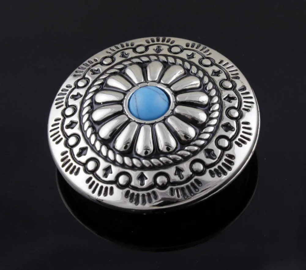 

Screw Eye - Steel Western Vintage Turquoise Metal Round Concho Button Screw Back