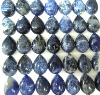 

13x18mm New Sodalite stone Teardrop CABs Cabochon Semi-precious Beads Back Flat Wholesale