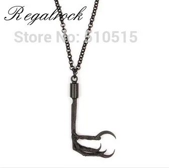 

Regalrock Victoria Darkness Gothic Black Raven Crow Oddities Bird Claw Talon Pendant Necklace